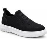 Beskar Özel Örme Triko Erkek Spor Ayakkabı - Deri Tozu Detaylı Esnek Siyah Günlük Sneaker BA0911 - Siyah1