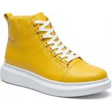Beskar Sarı (Hardal) Bağcıklı Yüksek Tabanlı Erkek Spor Bot - Ikonik Tarz Sneaker Bot BA0713