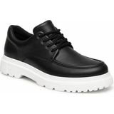 Beskar Siyah Beyaz Tabanlı Erkek Ayakkabı - Kolay Temizlenen Cilt Smart Casual Günlük Sneaker Kb X6 - Mat Siyah
