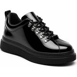 Beskar Siyah Parlak Rugan Erkek Sneaker - Konfor Tabanlı Günlük Rahat Yürüyüş Spor Ayakkabısı Kb X4 - Siyah Rugan