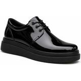 Beskar Siyah Rugan Erkek Ayakkabı - Parlak Smokin Uyumlu Bağcıklı Rahat Günlük Sneaker Kb X3 - Siyah2