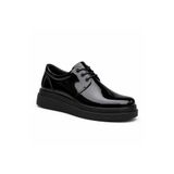 BESKAR Siyah Rugan Erkek Ayakkabı - Parlak Smokin Uyumlu Bağcıklı Rahat Günlük Sneaker KB X3