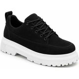 Beskar Siyah Süet Erkek Ayakkabı - Premium Smart Casual Siyah Günlük Sneaker Kb 702 - Siyah - Beyaz