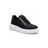 BESKAR Siyah Yumuşak İç Tabanlı Erkek Ayakkabı - Günlük Rahat Ortopedik Sneaker KB X10