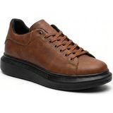 Beskar Taba Cilt Deri Erkek Sneaker - Yumuşak Iç Tabanlı Günlük Deri Ayakkabı BA0547