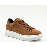 Beskar Taba Deri Süet Erkek Sneaker - Konforlu Yürüyüş Için Günlük Spor Ayakkabı BA0547 - Taba - Beyaz