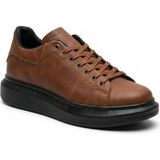 BESKAR Taba Hakiki Deri Erkek Sneaker - Yumuşak İç Tabanlı Günlük Deri Ayakkabı BA0547