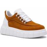 Beskar Taba Süet Nefes Alan Unisex Sneaker - Camel Rengi Günlük Rahat Spor Ayakkabı Kb X10