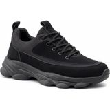 Beskar Tam Siyah Süet Ultra Hafif Tabanlı Erkek Sneaker - Günlük Rahat Spor Ayakkabı Kb 707 - Siyah - Siyah