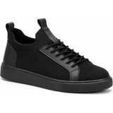 Beskar Tam Siyah Triko Erkek Sneaker - Yumuşak Iç Tabanlı Nefes Alan Rahat Günlük Spor Ayakkabı Kb 112 - Siyah - Siyah