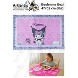 Beslenme Bezi Kız Modeli Yıkanabilir 32X47 cm 1 Adet Beslenme Örtüsü Okul Öncesi Kreş Anasınıfı Ilkokul Için Ideal - Lila
