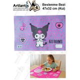 Beslenme Bezi Kız Modeli Yıkanabilir 32X47 cm 1 Adet Beslenme Örtüsü Okul Öncesi Kreş Anasınıfı Ilkokul Için Ideal - Mor