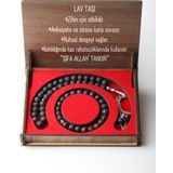 BESLENME DEDEKTİFİ KUTULU 33 LÜ TESBİH BİLEKLİK SETİ LAV TAŞI