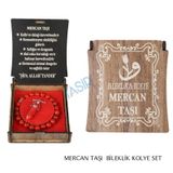 BESLENME DEDEKTİFİ KUTULU KOLYE BİLEKLİK SETİ MERCAN TAŞI