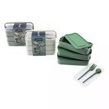 Beslenme Kutusu 3 Katlı X 420Ml - Çatal - Kaşık - Tekli Taşıma Kulp Renkli Plastik (Timya/Go1395) 199533