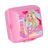Beslenme Kutusu 4 Bölmeli Barbie Pembe Renk No:2 Kız Figürlü 1 Adet Yemek Saklama Kabı Beslenme Çantası