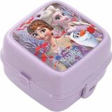 Beslenme Kutusu 4 Bölmeli Frozen 2 Lila Renk Kız Figürlü 1 Adet Yemek Saklama Kabı Beslenme Çantası