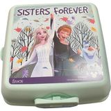 Beslenme Kutusu 4 Bölmeli Frozen Mint Yeşili Renk Kız Figürlü 1 Adet Yemek Saklama Kabı Beslenme Çantası - Standart