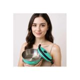 Beslenme ve taşıma kabı ( sefer tası) Paslanmaz Çelik iç Kaplama Sızdırmaz Kilitli KP 500 ml Yeşil
