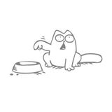 Beslenmeyi Bekleyen Kedi Araba Sticker 17X17 Cm Gri