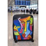 besmartpro Abstract Face Desenli Esnek Valiz Kılıfı