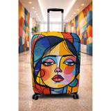 besmartpro Aura Art Kadın Desenli Esnek Valiz Kılıfı