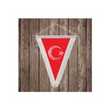 Besmele Kelime-İ Tevhid Ayyıldız Beyaz Saçaklı Üçgen Flama Bayrak Hatıra Flama