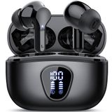 BESNOOW Kablosuz Kulaklıklar, Bluetooth 5.4 Kulaklık HiFi Stereo, ENC Gürültü Önleyici Mikrofonlu Bluetooth Kulaklıklar, IP7 Su Geçirmez Kulak İçi Kulaklıklar, 48H, LED Ekran Kulak Tomurcukları, Siyah