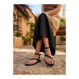 besoin shoes store Kadın Siyah Yüzük Toka Detaylı Bodrum Sandalet