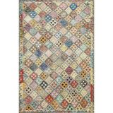 Bespoky 80x250 cm Bej Çok renkli Geometrik Bohem Soyut elmas Yıkanabilir Halı | Mutfak Yolluk Halısı | Leke Tutmayan, Kaymaz | CORNELİA-9261 - 80 x 250 cm