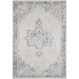 BESPOKY BrzegDolny Mavi Madalyon, Pamuk Polyester Parça Halı, Makinede Yıkanabilir Halı, Kaymaz Halı, Oturma Odası, Yatak Odası, Kreş, Koridor, Halı, İç Mekan Dış Mekan Halısı, Türk Halısı, Tatil