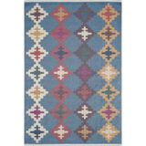 BESPOKY Ciudad Mavi Modern, Pamuk Polyester Parça Halı, Makinede Yıkanabilir Halı, Kaymaz Halı, Oturma Odası, Yatak Odası, Kreş, Koridor, Halı, İç Mekan Dış Mekan Halısı, Türk Halısı, Tatil Satılık