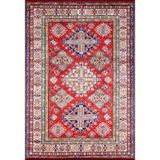 BESPOKY Miçurinsk Kırmızı Modern, Pamuk Polyester Parça Halı, Makinede Yıkanabilir Halı, Kaymaz Halı, Oturma Odası, Yatak Odası, Kreş, Koridor, Kilim, Kapalı Açık Alan Halısı, Türk Halısı, Tatil
