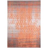 BESPOKY Pervouralsk Turuncu Modern, Pamuk Polyester Parça Halı, Makinede Yıkanabilir Halı, Kaymaz Halı, Oturma Odası, Yatak Odası, Kreş, Koridor, Koridor, Kilim, İç Mekan Dış Mekan Halı