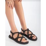Bess Shoes Halat Hasır Sandalet - Siyah