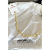 BESSENCE JEWELRY CO. CM Jew 14K Gold VIP Çubuk Bar Model Zirkon Taşlı Çelik Bileklik, 17CM+2CM Ayarlanabilir