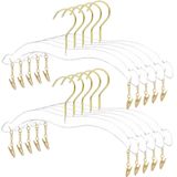 Besser 10 ADET Akrilik İç Çamaşırı Askıları, Altın Kancalı Akrilik Raf Bras Askıları, İç Çamaşırı Bikini Açık Askılar, Tank Tops