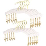 BESSER HAUS Altın Metal Klipsli 10'lu Paket İç Çamaşırı Askıları, İmitasyon Ahşap Tahıl Bikini Askıları, Sütyen, Tank Üstleri, Cami, Kemerler ve Kravatlar için Plastik Malzeme Askıları…