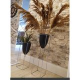 Best 2'li Büyük Ayaklı Vazo, Çiçeklik, Saksılık PRA-2422273-9461 - Gümüş
