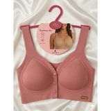 Best Bra Lingerie Best Bra Lazer Kesim Balensiz Dikişsiz Çıkarılabilir Pedli Iz Bırakmayan Önden Çıtçıtlı Haylet Sütyen - XL - Gül Kurusu
