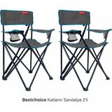 Best Choice Adventures Katlanır Kamp Sandalyesi 2 Adet - Koyu Mavi