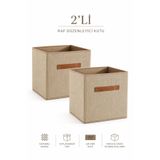 BEST CONCEPT 2 Adet Jüt Dolap İçi Çamaşır Oyuncak Düzenleyici Katlanır Saklama Kutusu 30x30x30 cm