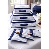 BEST CONCEPT 6'lı Valiz Düzenleyici Bavul Içi Organizer Set Seyahat Hurcu Lacivert Puantiyeli