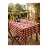 BEST CONCEPT Bordo Ekose Sofra Örtüsü Bezi Piknik Örtüsü Çok Amaçlı Örtü 140x140 cm