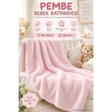 BEST CONCEPT Pembe Wellsoft Bebek Battaniyesi Kundak Puset Çift Taraflı Yumuşak Dokulu Yıkanabilir 90x110 cm 220 gr/m²