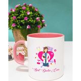 Best Doctor Ever Kadın Doktora Hediye Kupa Bardak Pembe - 1 Adet - 300 ml