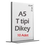Best Ekran A5 T-Tipi Dikey 15x21 cm (10 Adet) Şeffaf Pleksi Föylük Fiyatlık Menü Broşürlük Kafe Restorant Beyaz eşya mobilya mağazaları için Etiketlik