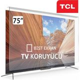 Best Ekran Tcl 75P8K Tv Ekran Koruyucu - Tcl 75" Inç 190 ekran QLED 75P8KGTV Kırılmaz Ekran Koruyucu - 75 inç