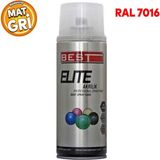 Best Elite Akrilik Sprey Boya 400 ml Mat Gri Antasit Gri RAL7016 - Mat Gri - Koyu Gri