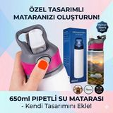 Best Hediye Pipetli Su Matarası - 650MLT - Pembe